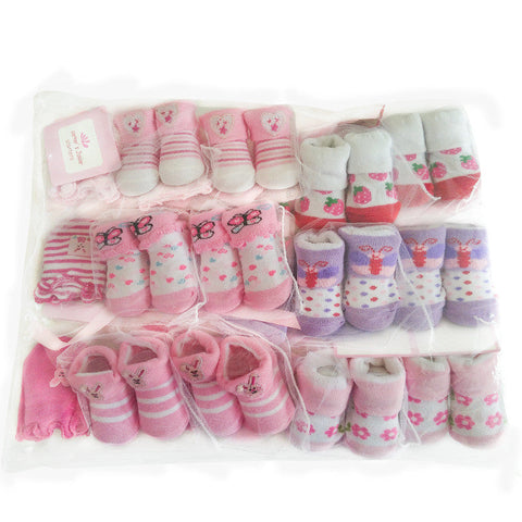 Newborn Baby Gloves And Socks Set Gift Box