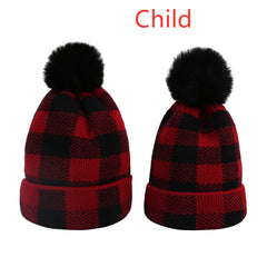 Winter Wool Ball Parent-Child Knitted Hat