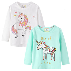 New Girls Long-Sleeved Unicorn T-Shirt