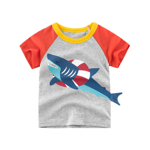 Boys' short sleeve  Cute Shark T-shirt