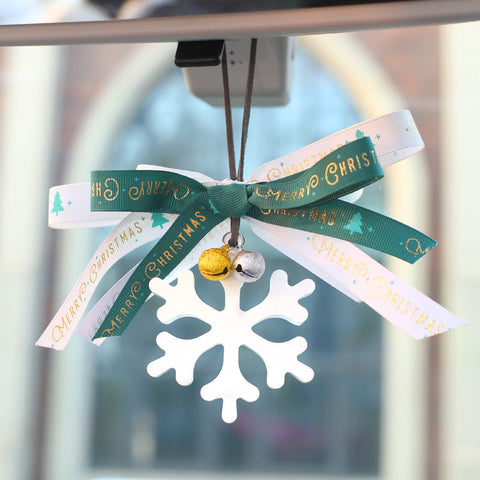 Simple Christmas Car Snowflake Bell Pendant