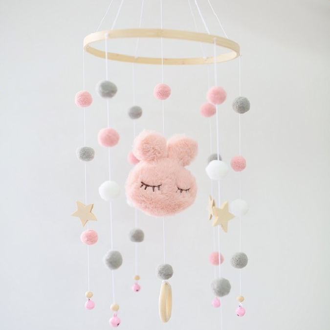 Wooden Ring Wind Chime Bed Bell Children's Room Decoration Model