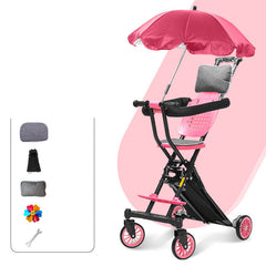 Foldable Simple Baby Two-way High Landscape Stroller