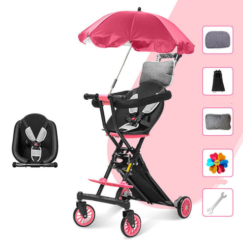 Foldable Simple Baby Two-way High Landscape Stroller