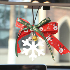 Simple Christmas Car Snowflake Bell Pendant